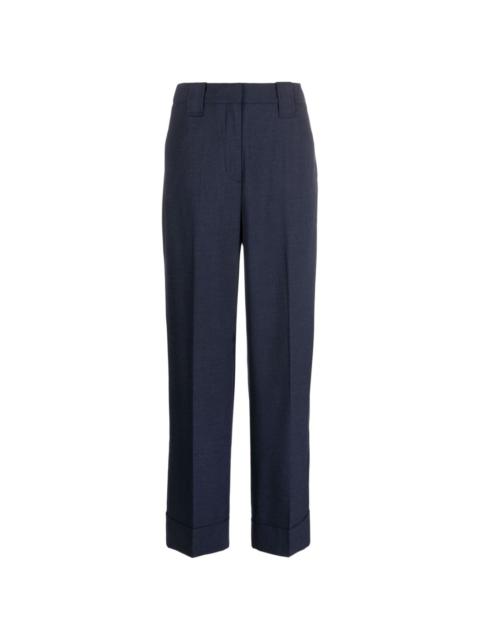 high-waist straight-leg trousers