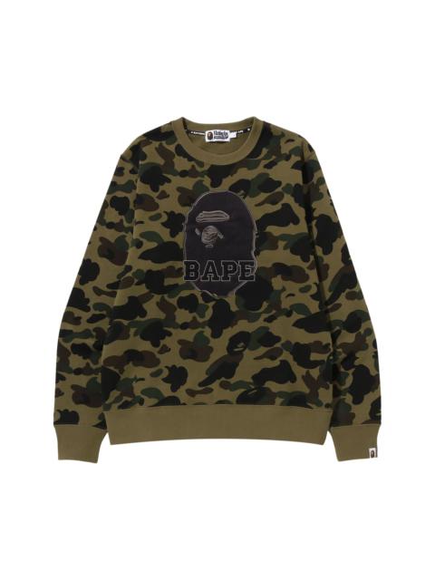 BAPE 1st Camo Pattern Ape Head Crewneck 'Green'