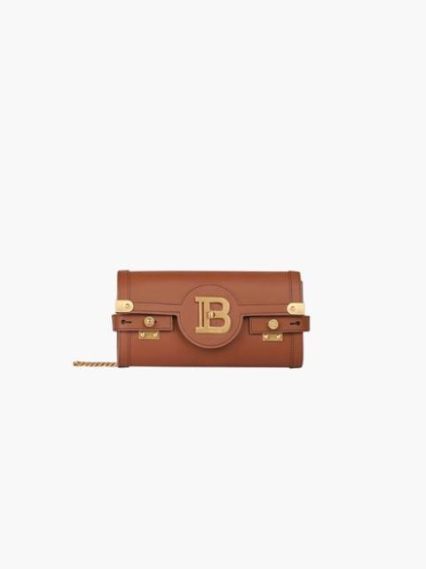 Balmain Smooth brown leather B-Buzz 23 clutch bag