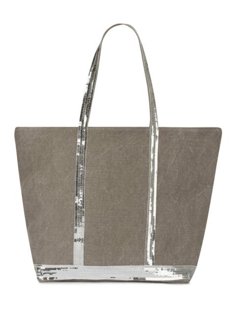 Linen and Sequins L Cabas Tote