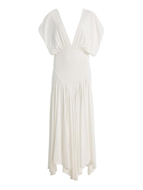 Paris Georgia Sloane Ruffled Midi Dress white