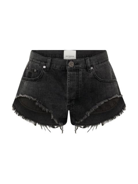 ONE TEASPOON Rollers Low Waist Denim Shorts - Washed Black