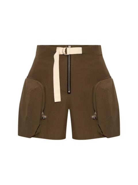 zip-pockets cotton shorts