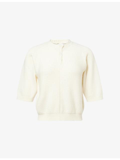 Bottega Veneta Short-Sleeve Wool Knitted Top