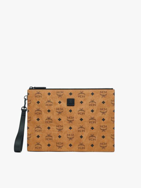 MCM Aren Wristlet Zip Pouch in Visetos