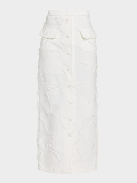 ADAM LIPPES Dakota Textured Crepe Button-Front Maxi Skirt