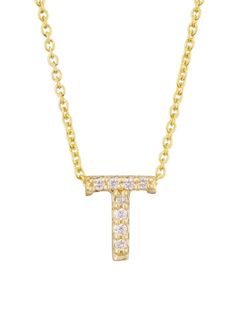 ROBERTO COIN Women's Tiny Treasures Diamond & 18K Yellow Gold Initial Necklace - Initial T
