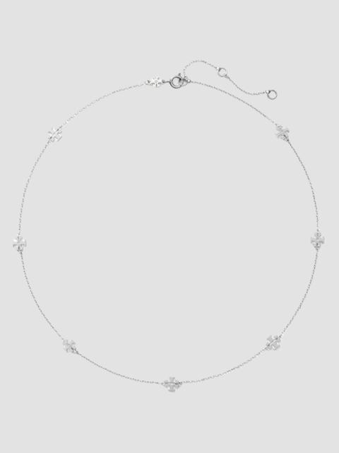 TORY BURCH Women's Icon 18K-Gold-Plated Logo Station Necklace - Tory Silver Mint