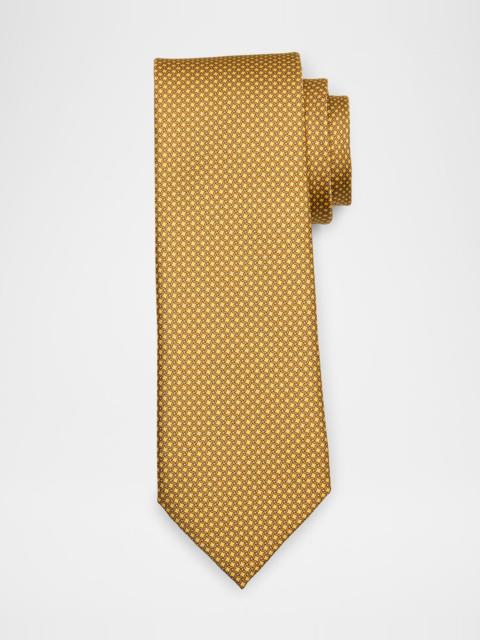 ZEGNA Men's Tonal Lattice-Print Tie