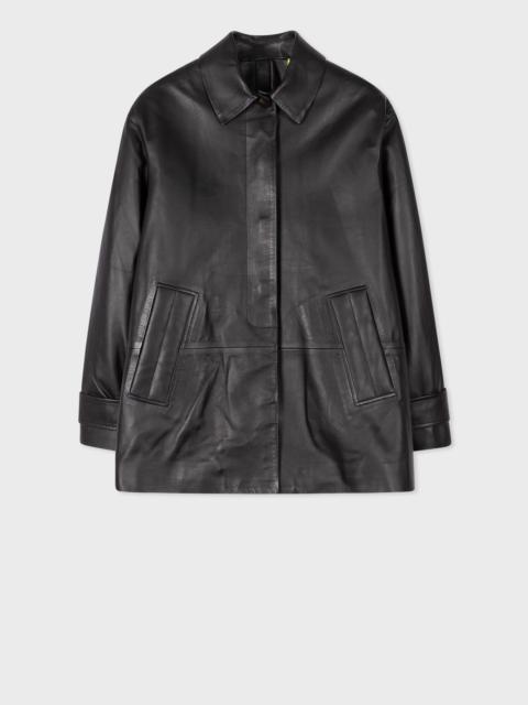 Paul Smith Leather Swing Jacket With Button Back