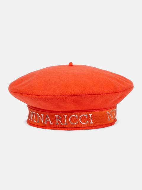 NINA RICCI Logo wool-blend beret