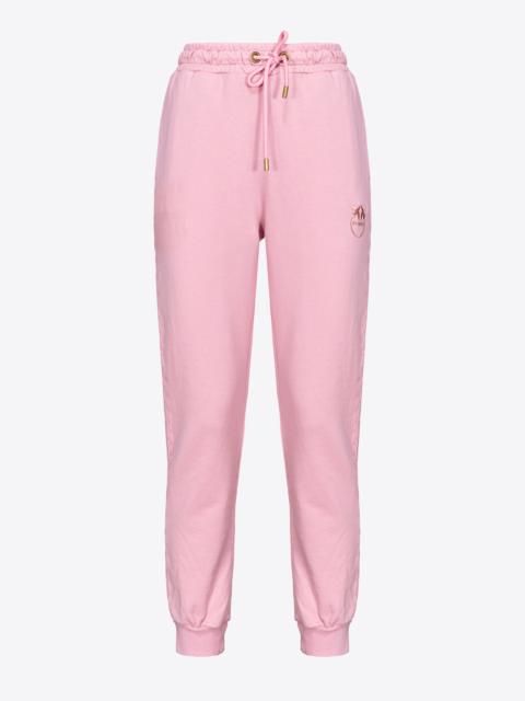 PINKO OLD-WASH JOGGERS WITH EMBROIDERY