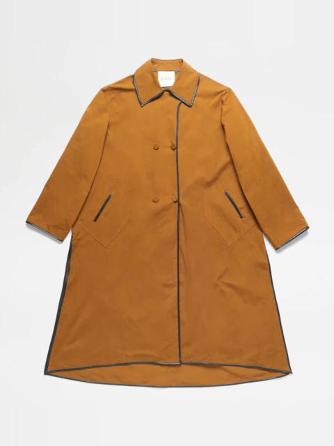 Tod's TRENCH COAT WITH KNOTTED BOTTOM - BROWN