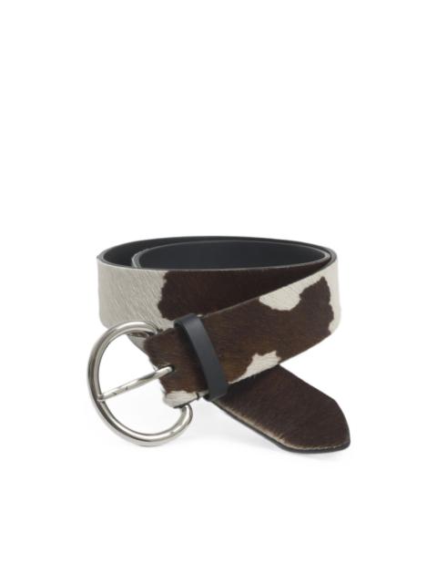 Marni white and brown cow-pony hair belt