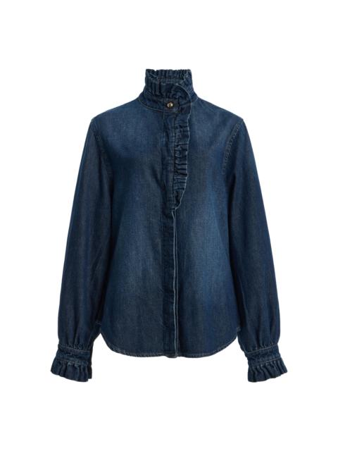 DL1961 DL Aura Ruffle Denim Shirt