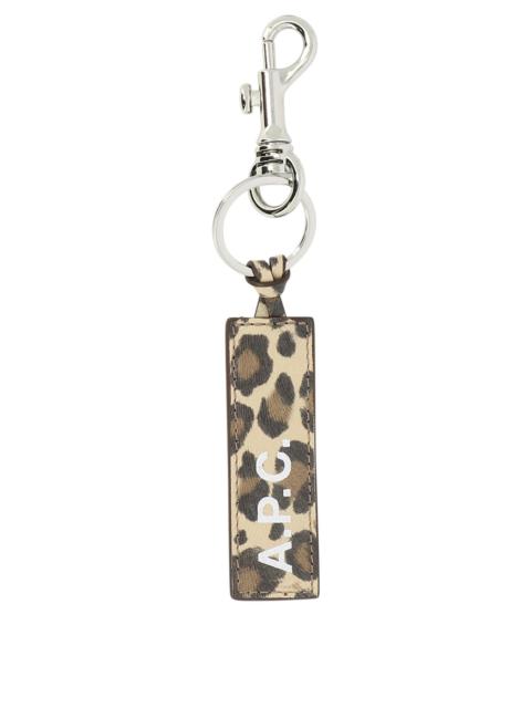 A.P.C. Leopard-Print Key Ring Key Holders & Charms Beige
