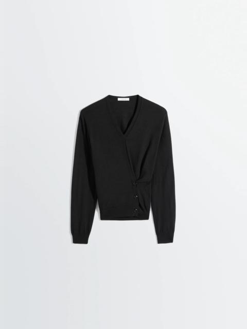 TWISTED V NECK JUMPER IN MERINO BLEND