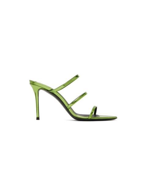 Giuseppe Zanotti Green Metallic Heeled Sandals