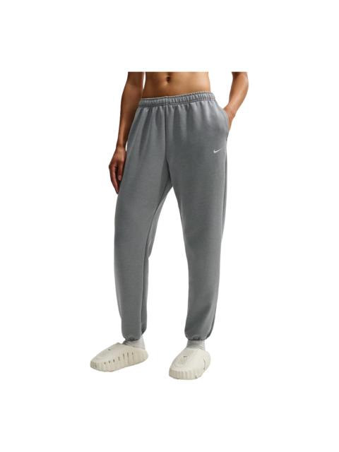 Nike (WMNS) Nike Studio Fleece Sport Dri-FIT Mid-Rise Pants 'Smoke Grey Heather White' IO0435-084