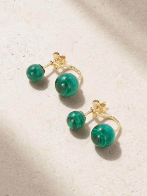 MATEO 14-karat gold malachite earrings Gold