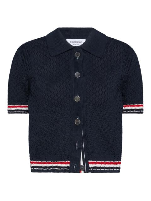 Thom Browne Hector Pointelle short sleeve cardigan