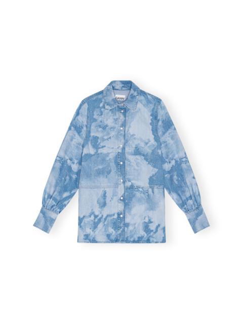 BLUE BLEACH DENIM SHIRT