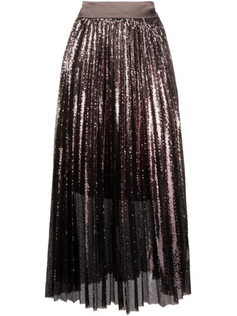 PESERICO plissÃ© pleated midi skirt