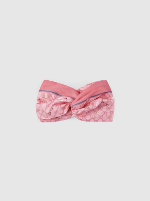 GUCCI GG print with Horsebit silk headband