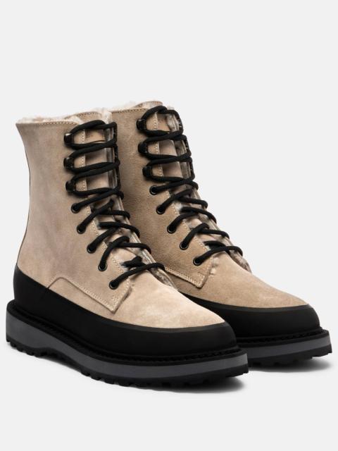 LE MONDE BÉRYL Dolomite shearling-lined suede combat boots