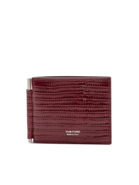 TOM FORD lizard-effect money-clip cardholder