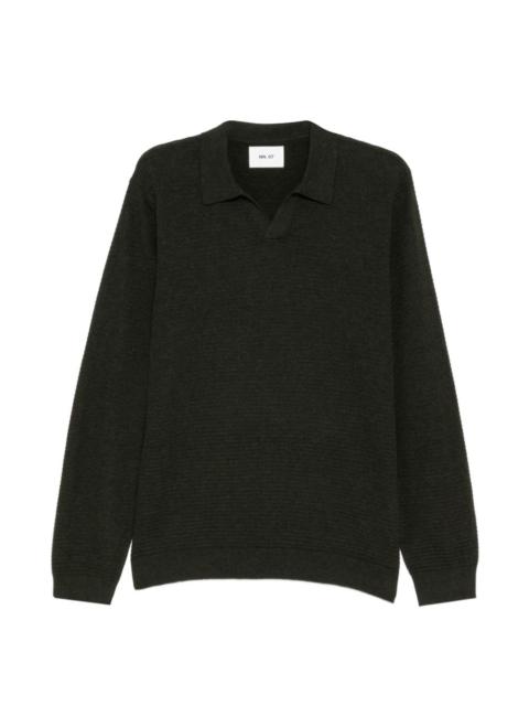 NN07 V-neck textured T-shirt