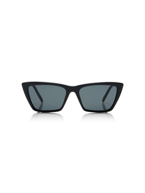 SAINT LAURENT Mica Thin Cat-Eye Acetate Sunglasses black