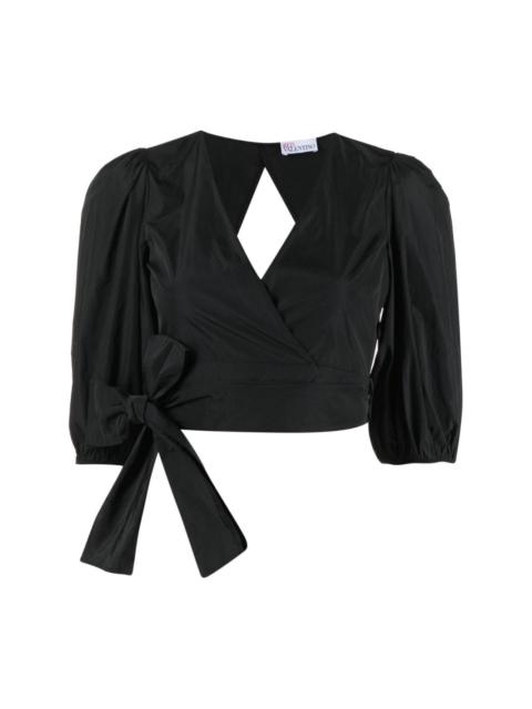 REDValentino V-neck cropped wrap blouse