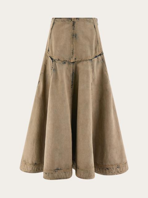 FERRAGAMO Flared denim skirt