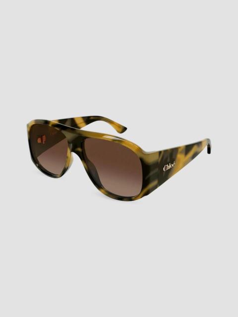 Chloé Women's 60MM Geometric Sunglasses - Havana