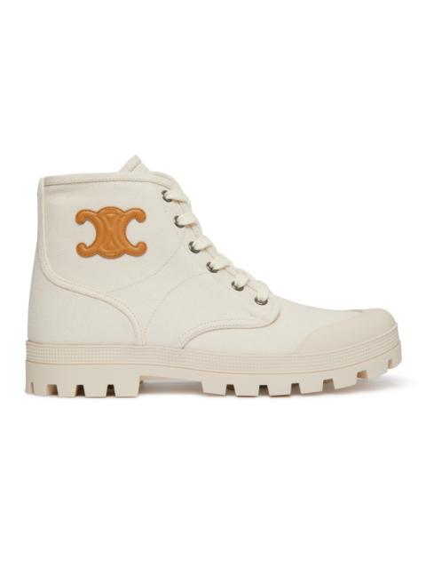 CELINE Patapans Lace Up Boot In Canvas