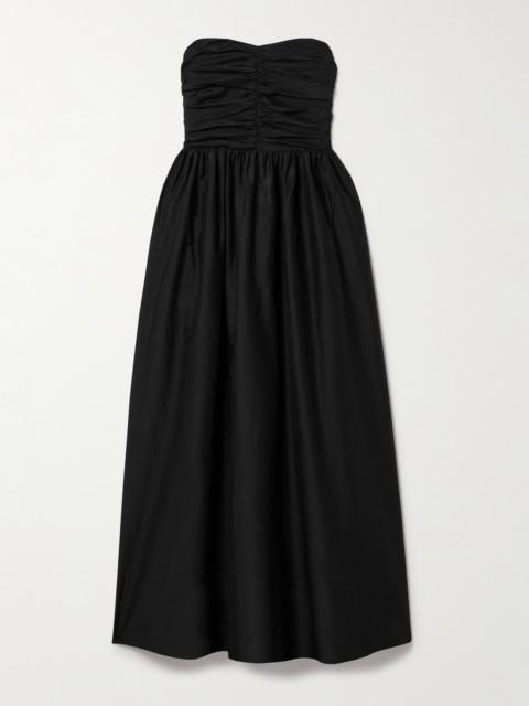 MATTEAU Organic Cotton And Silk-blend Halterneck Maxi Dress