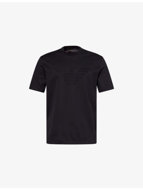 EMPORIO ARMANI Embossed-Eagle Relaxed-Fit Cotton-Jersey T-Shirt