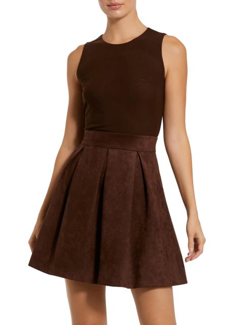 MAC DUGGAL Women's Mix Media A-Line Minidress - Chocolate