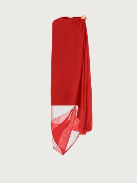 FERRAGAMO ASYMMETRIC DRESS WITH ORGANZA