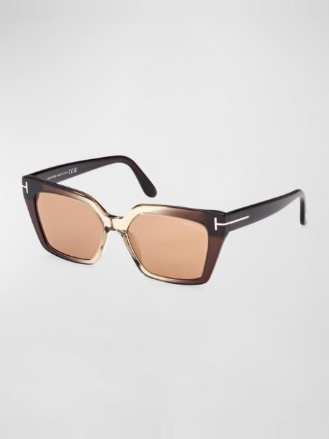 TOM FORD Winona Acetate T-Logo Cat-Eye Sunglasses