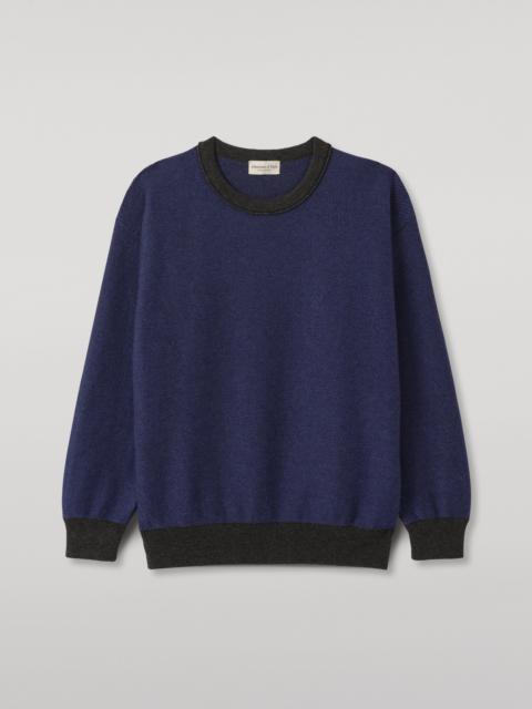 Johnstons of Elgin Liddell Blue Cashmere Sweatshirt