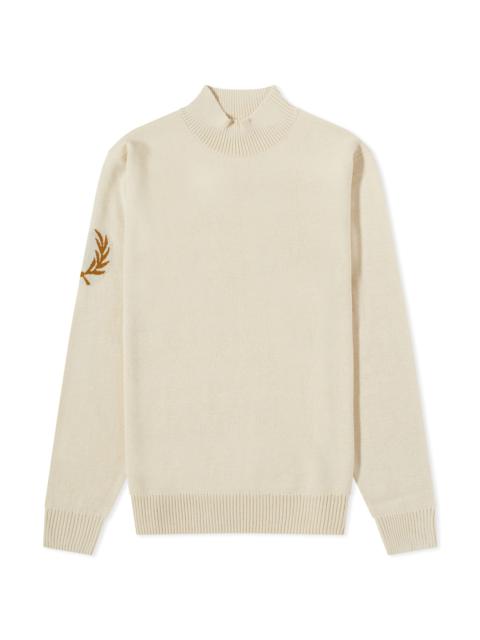 Fred Perry Fred Perry Intarsia Laurel Wreath Mock Neck Knit
