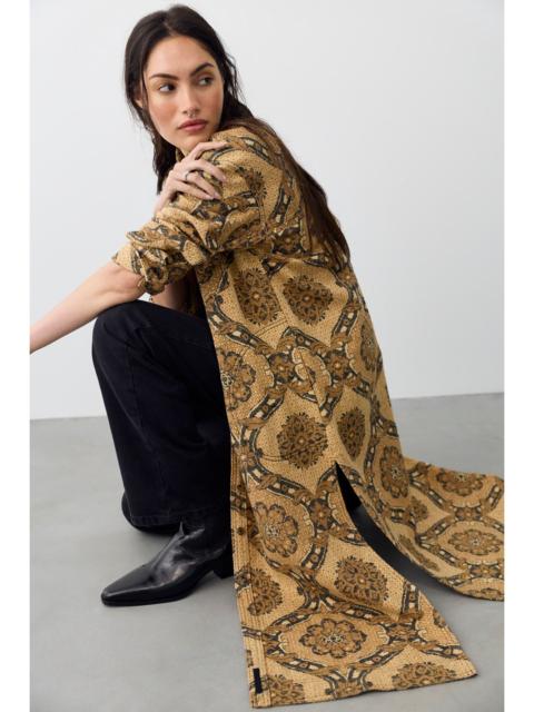 FREE PEOPLE We The Free Brick Lane Jacquard Maxi Shirt Jacket