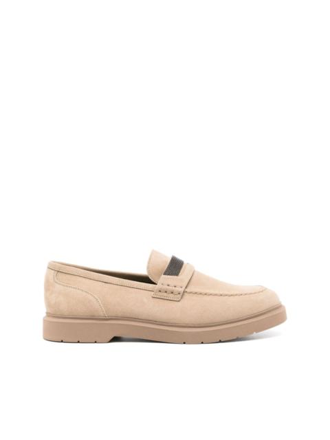 Brunello Cucinelli Monili-chain suede loafers