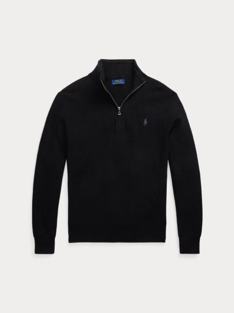 Polo Ralph Lauren Mesh-Knit Cotton Quarter-Zip Sweater
