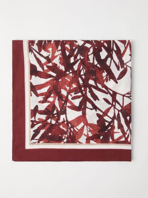 Brunello Cucinelli Herbarium print cotton foulard