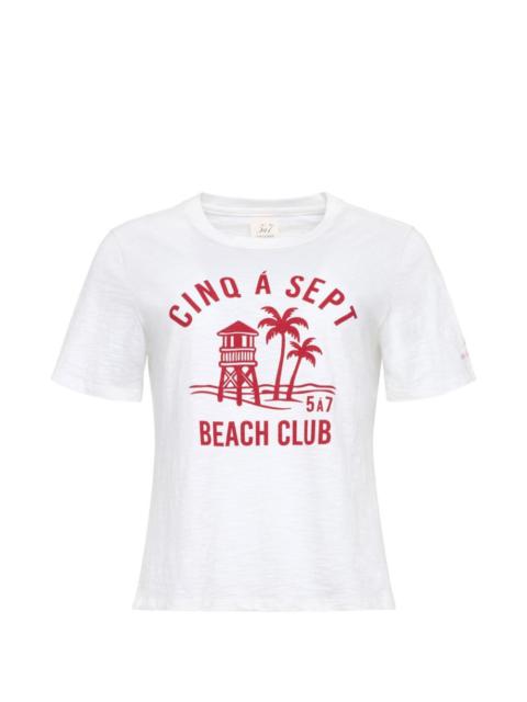 Cinq à Sept logo-print slub-texture T-shirt