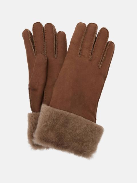 Brunello Cucinelli Shearling-trimmed suede gloves