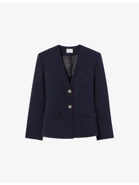 Claudie Pierlot V-Neck Tailored Lyocell-Blend Jacket